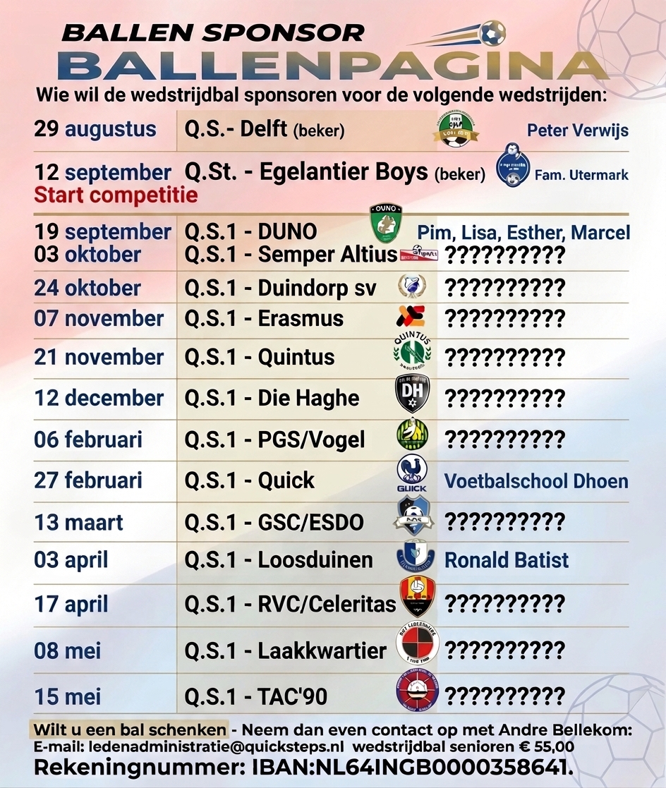 De ballenpagina is er weer! Adopteer een bal en sponsor de club!