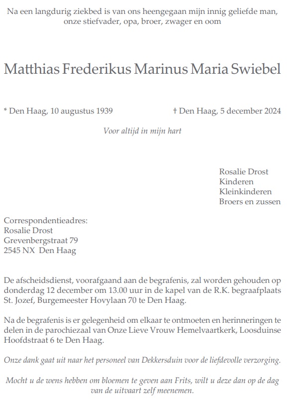 Afscheid Frits Swiebel